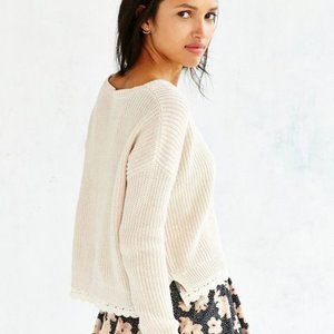 Kimchi Blue Lace Trim Cropped Sweater